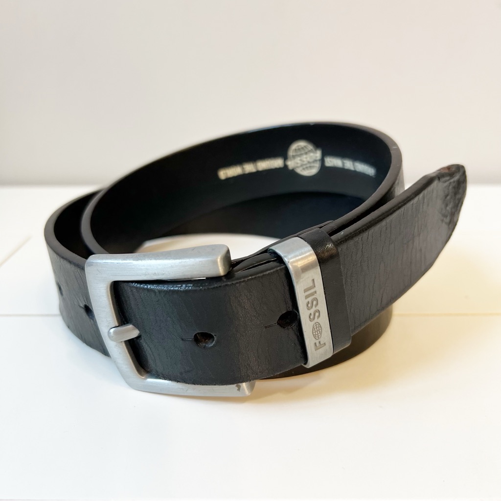 Fossil Men's Leather Belt Dark Brown Size 34